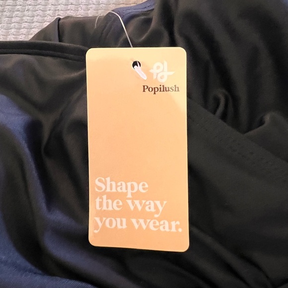 Popilush The Shapewear Swimsuit Deep-V Neck One-Piece - Black (3XL) - Picture 2 of 4